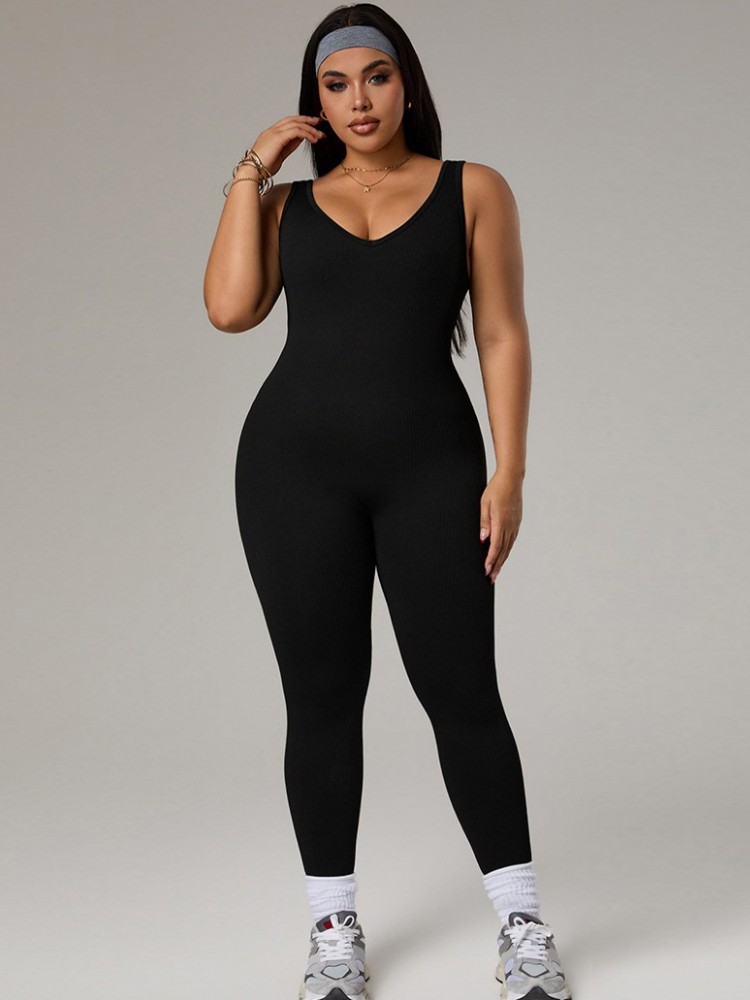 Yoga Fitness Jumpsuit - Traje deportivo de talla grande para