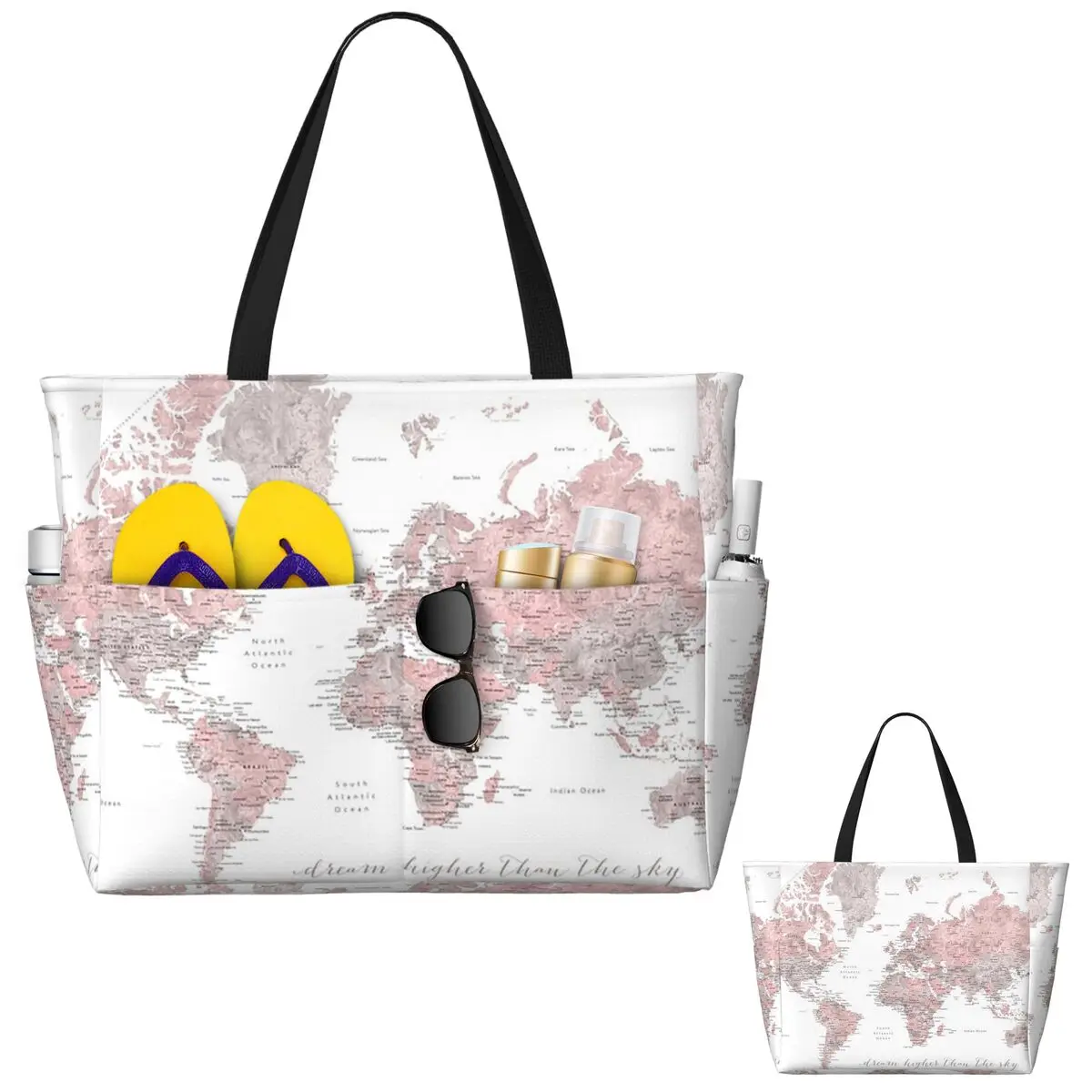 Yoga Fitness World - Bolsa de lona inspiradora con mapa