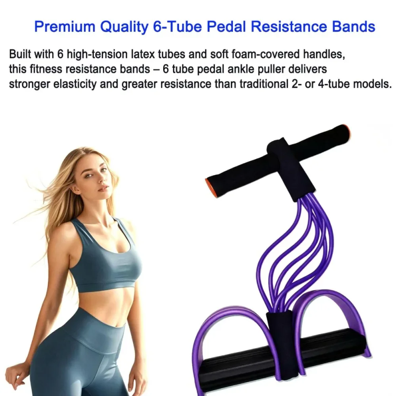 Yoga Pedal Puller Fitness Equipment - Banda de resistencia con pedales, cuerda