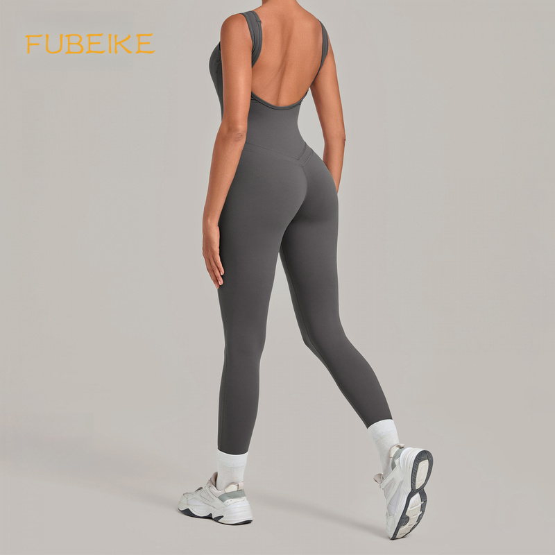 Yoga Fitness Jumpsuit - Mono de yoga ajustado con espalda