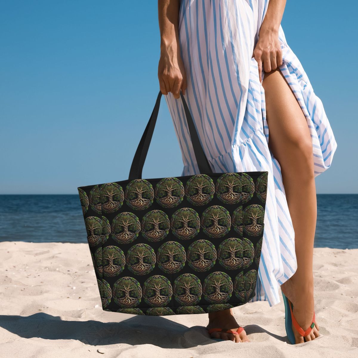 Bolsa de playa con diseño de á - Yoga Fitness World reseña y precio