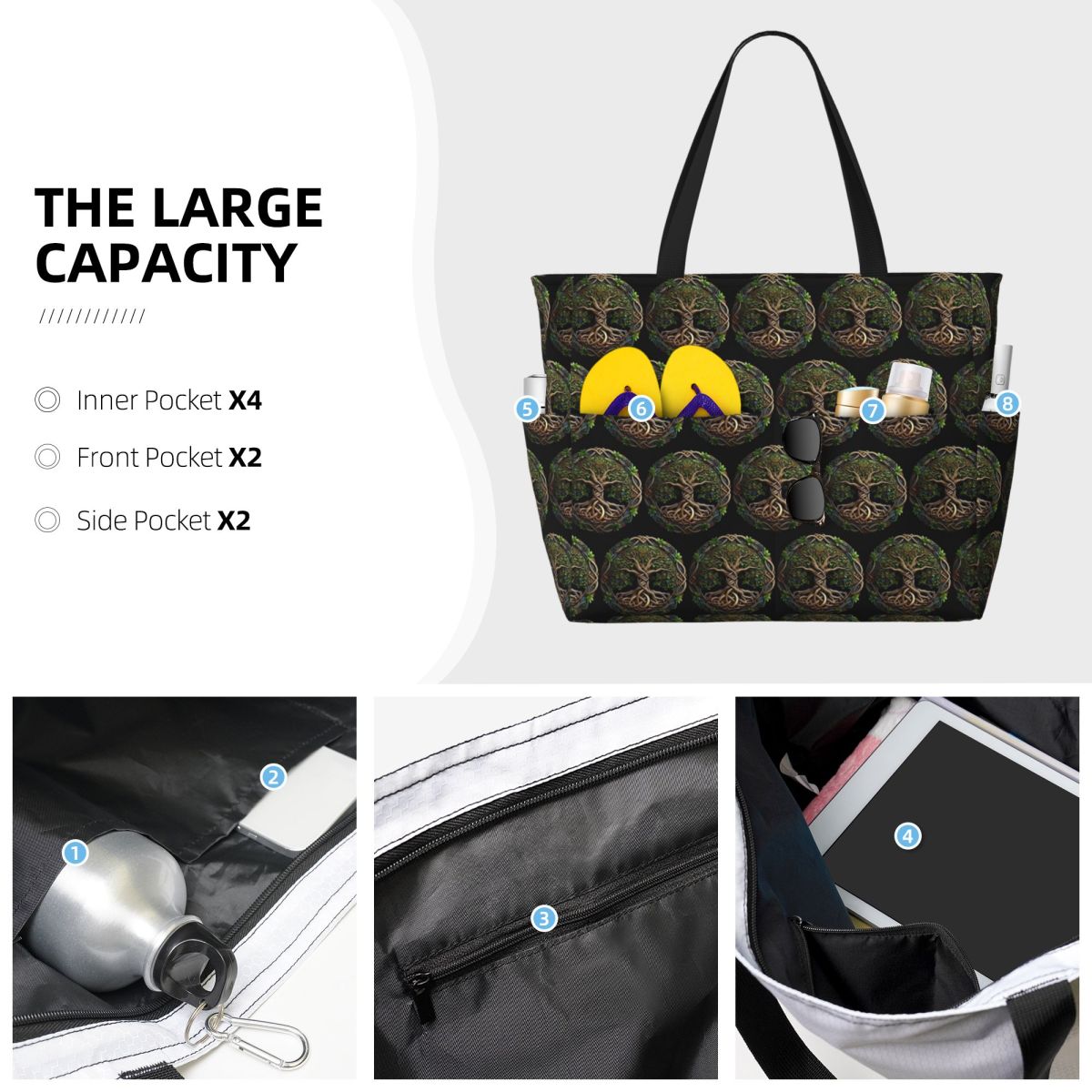 Bolsa de playa con diseño de á - Yoga Fitness World reseña y precio