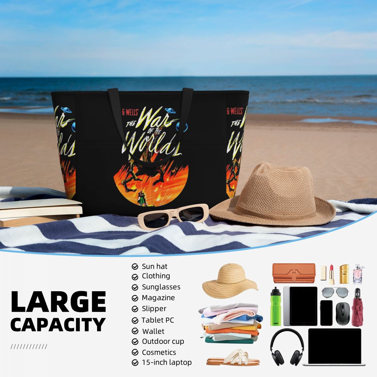 Bolso de playa War Of The Worl - Yoga Fitness World reseña y precio