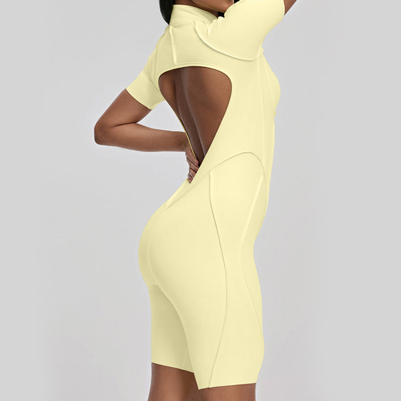 Mono de yoga con espalda descu - Yoga Fitness Jumpsuit reseña y precio