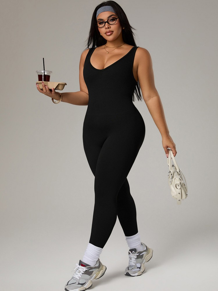 Traje deportivo de talla grand - Yoga Fitness Jumpsuit reseña y precio