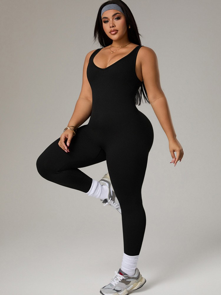 Traje deportivo de talla grand - Yoga Fitness Jumpsuit reseña y precio