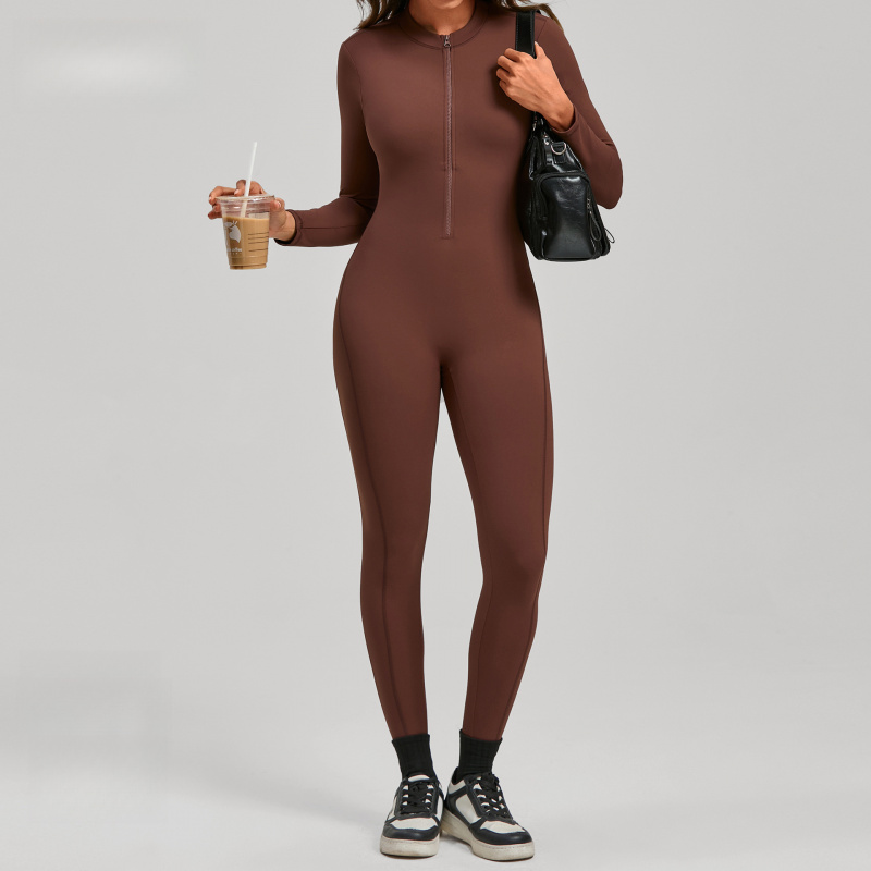 Mono de yoga con cremallera y  - Yoga Fitness Jumpsuit reseña y precio