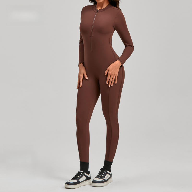 Mono de yoga con cremallera y  - Yoga Fitness Jumpsuit reseña y precio
