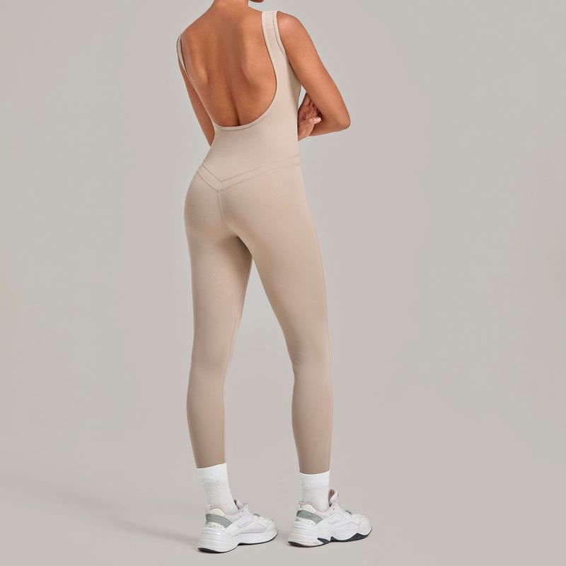 Mono de yoga ajustado con espa - Yoga Fitness Jumpsuit reseña y precio